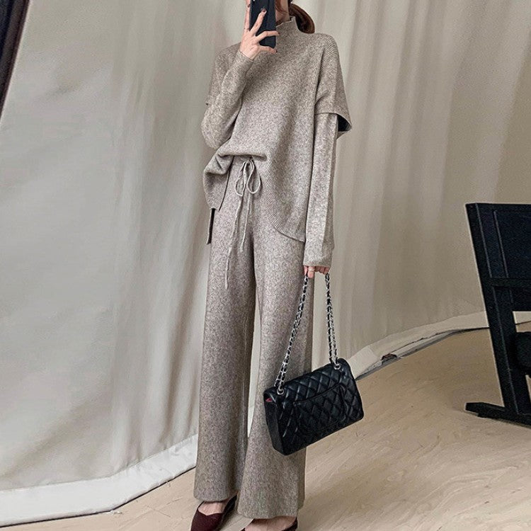 Damen lässiges Strickensemble mit weitem Schnitt Drune