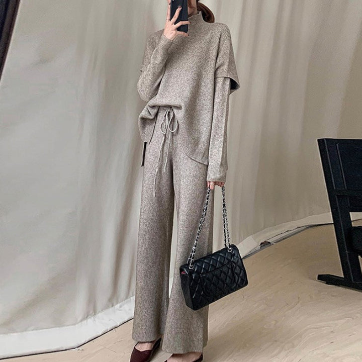 Damen lässiges Strickensemble mit weitem Schnitt Drune