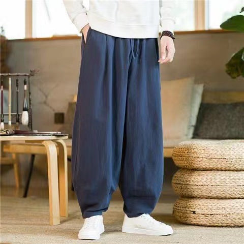 Unisex nan moderner Oversize Harem-Jogger mit tiefem Schritt, Tunnelzug und seitlichen Eingrifftaschen Drune