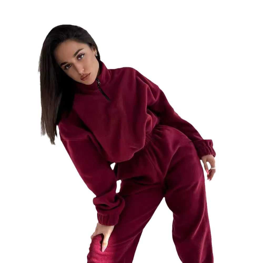 Damen gemütliches Oversized-Fleece-Set Drune