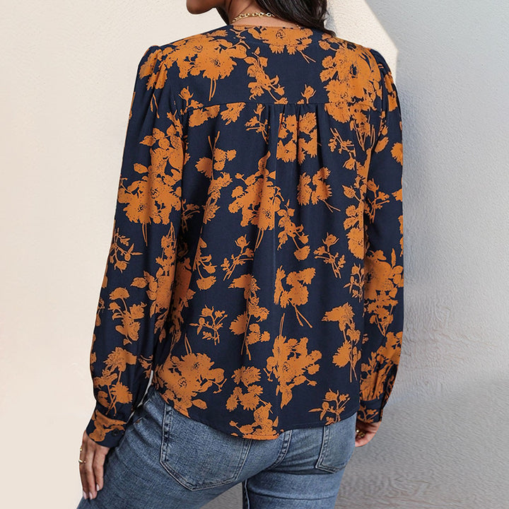 Damen elegante Bluse mit floralem Muster und zeitlosem Design Drune