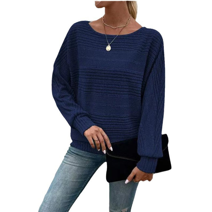 Damen lässiger Strukturpullover mit weitem Schnitt Drune