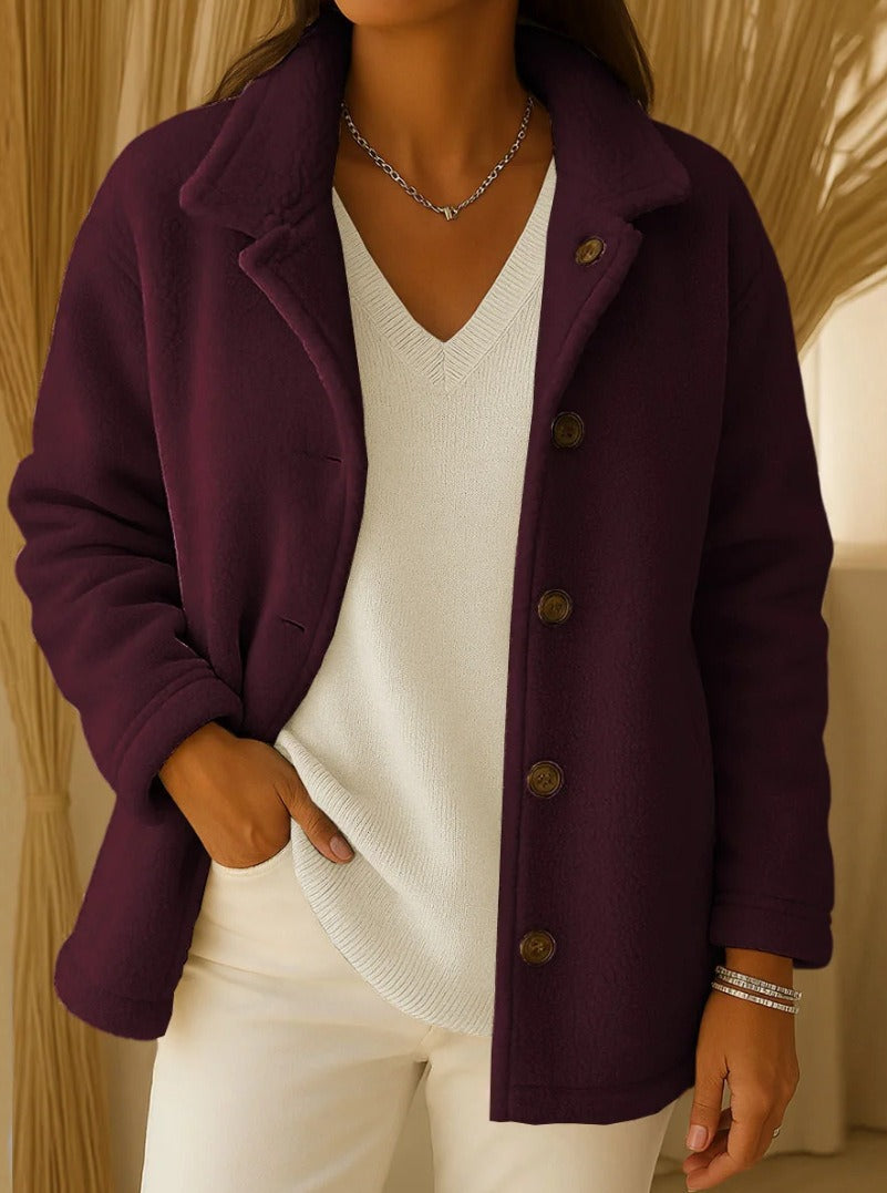 Damen Fleece-Jacke mit Knopfdetails Drune