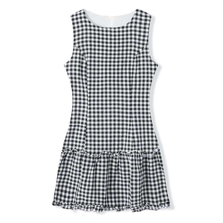 Damen Freizeitkleid mit Punkten und Rüschendetail Drune