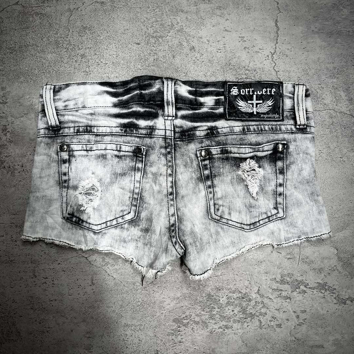 Damen trendige Destroyed Denim-Shorts Drune