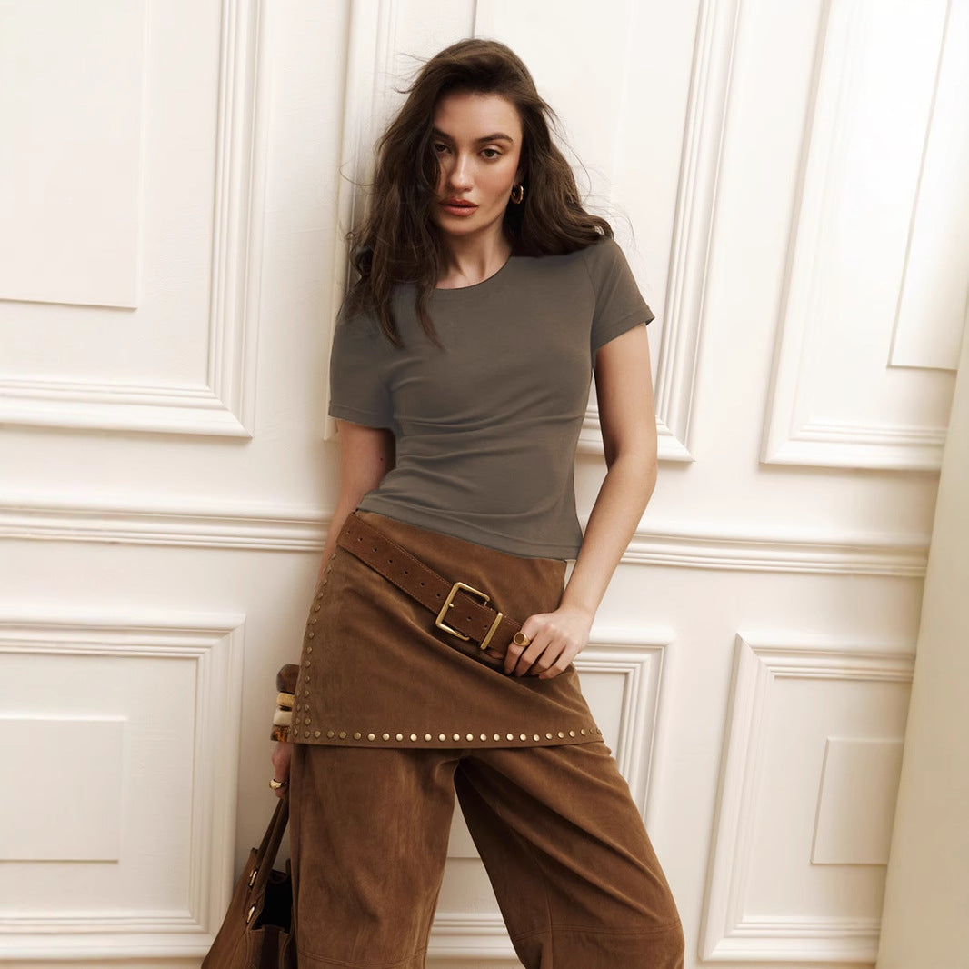Damen Basic T-Shirt Drune