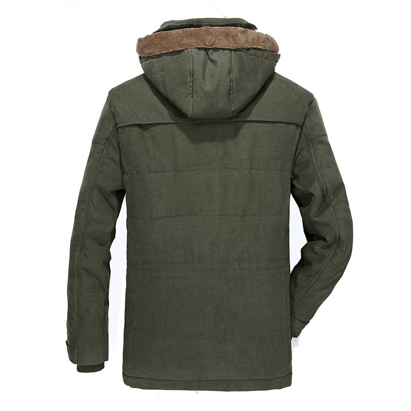 Herren multifunktionale Winterjacke mit gefüttertem Kapuzenkragen Drune
