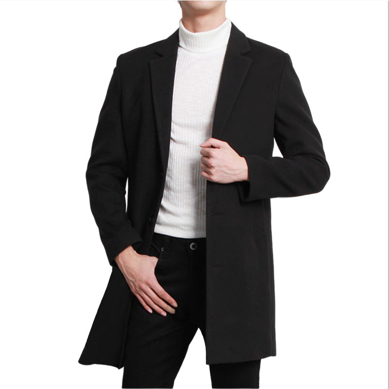 Herren eleganter Langblazer mit schmalem Schnitt und praktischen Taschen Drune