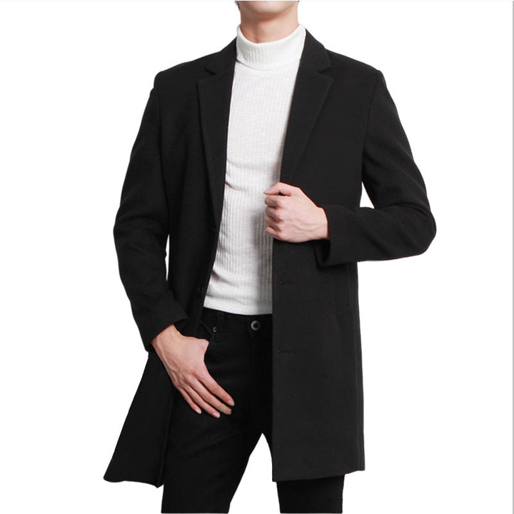Herren eleganter Langblazer mit schmalem Schnitt und praktischen Taschen Drune