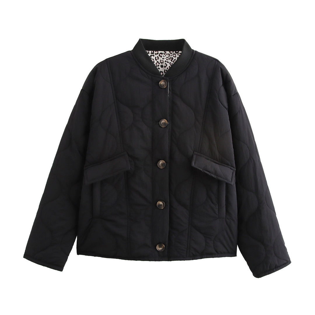 Femme Steppjacke mit Knopfverschluss und Taschen Drune