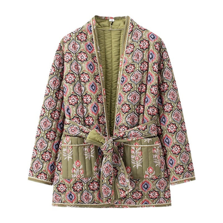 Damen elegante Jacquardjacke im Boho-Stil mit lockerer Passform Drune