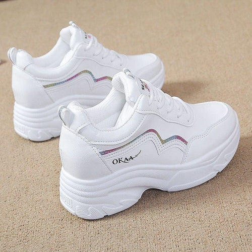Damen Sportliche Sneakers mit modischem Plateau und atmungsaktivem Obermaterial Drune