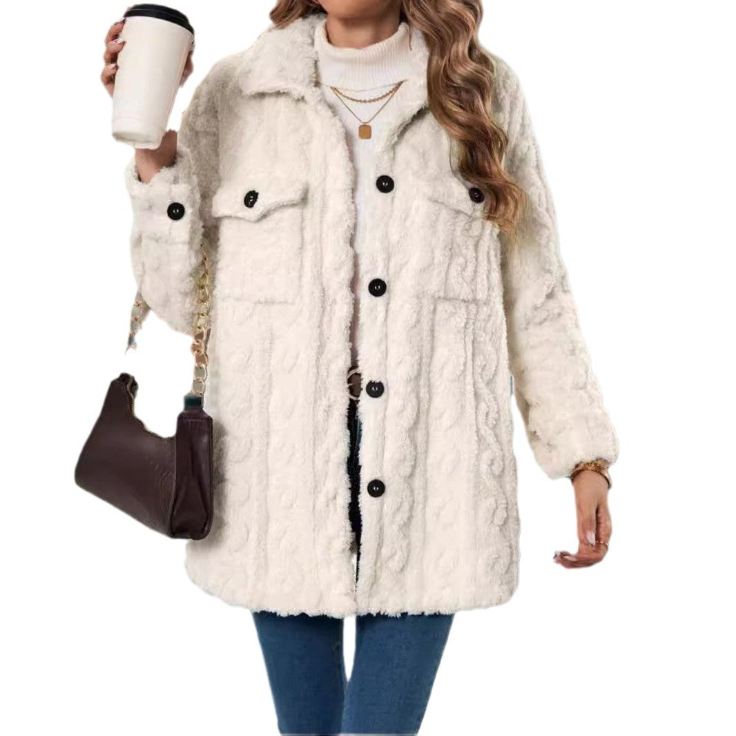 Damen weiche Jacke mit Muster Drune