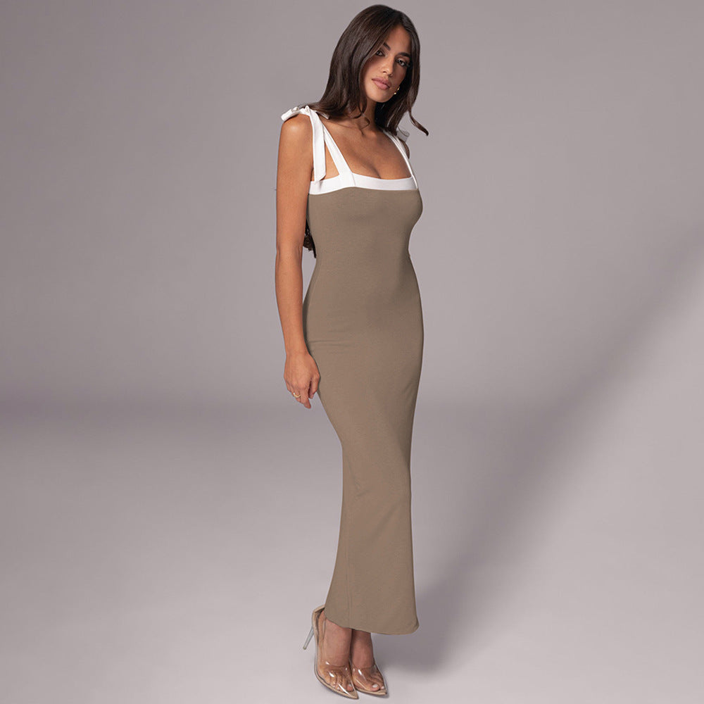 Damen Elegantes Maxikleid mit schicker Schleifen-Detail Drune