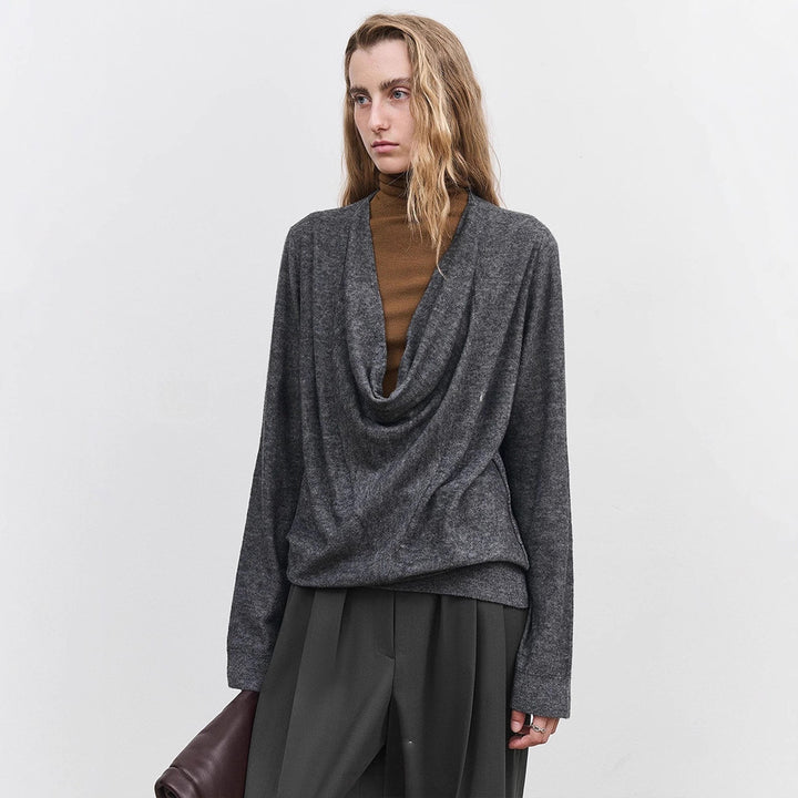 Damen lässiger Rollkragenpullover aus hochwertigem Feinstrick Drune