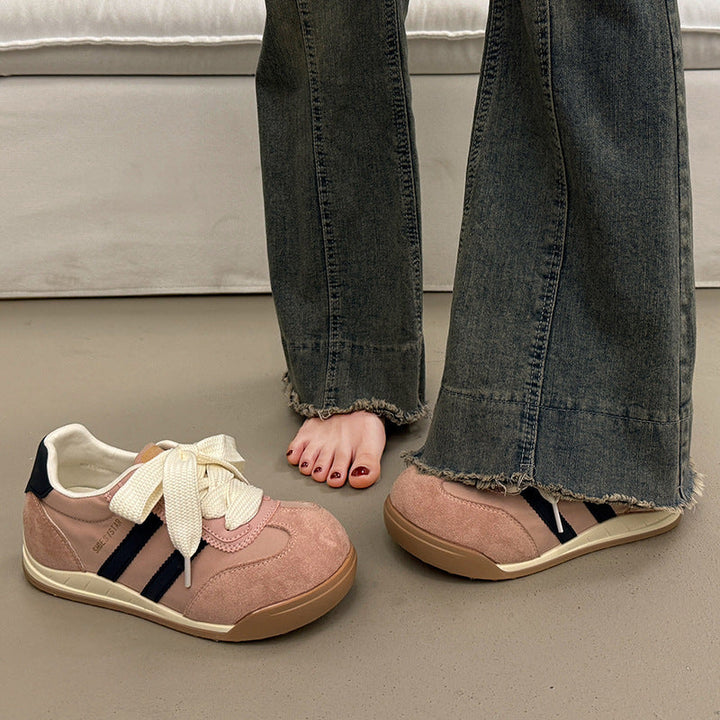 Damen Bequeme Sneakers mit elastischen Schnürsenkeln und dämpfender Sohle Drune