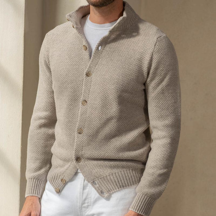 Herren Strickjacke mit strukturiertem Muster und klassischer Knopfleiste Drune