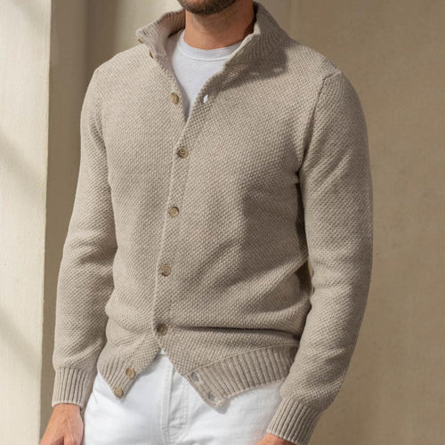 Herren Strickjacke mit strukturiertem Muster und klassischer Knopfleiste Drune