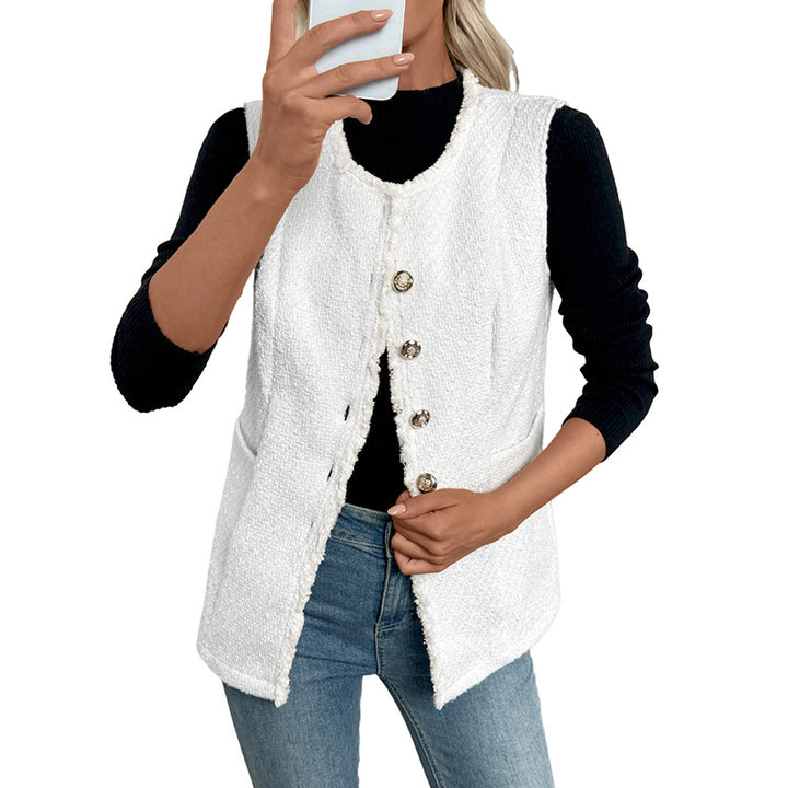 Damen Strickweste mit eleganter Knopfleiste und praktischen Taschen Drune
