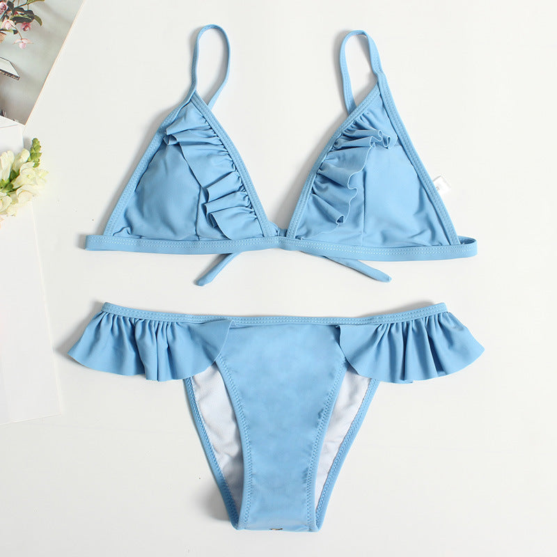 Damen Triangel-Bikini mit Rüschen Drune