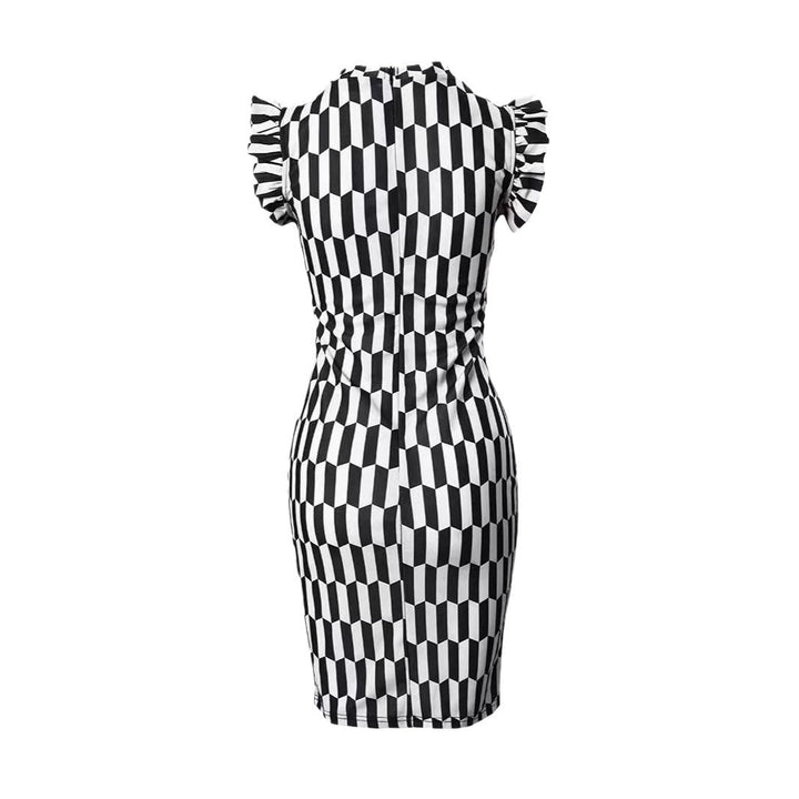 Damen Figurbetontes Kleid mit dekorativen Rüschendetails Drune