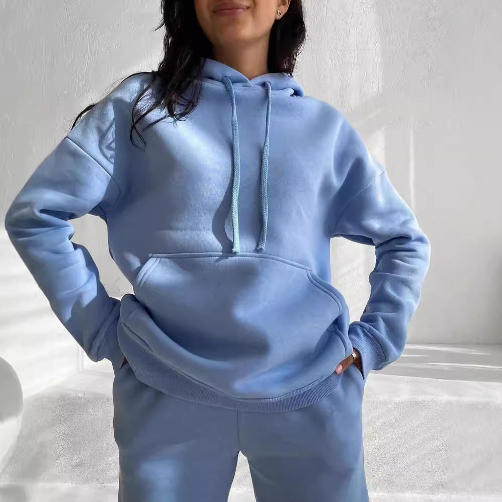 Damen bequemer Kapuzenpullover aus weichem Baumwollmix Drune