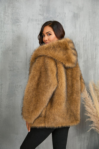 Drune | Kapuzenjacke - Plüsch Kunstfell - Lässiger Chic - Winteressenziell