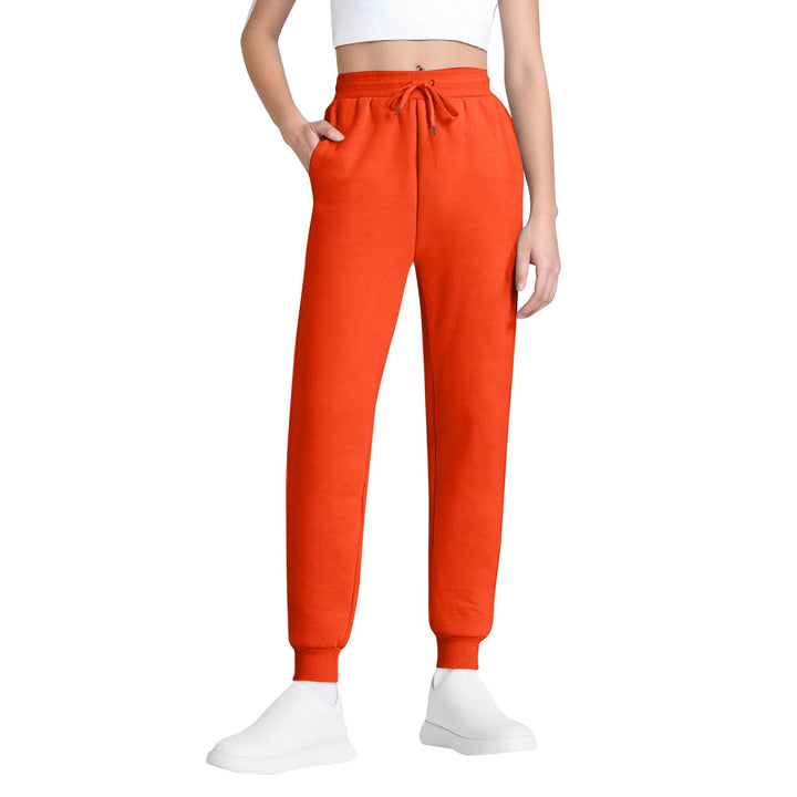 Damen nan schlanke hochgeschnittene Jogginghose mit Tunnelzug, Eingrifftaschen und Bündchen Drune