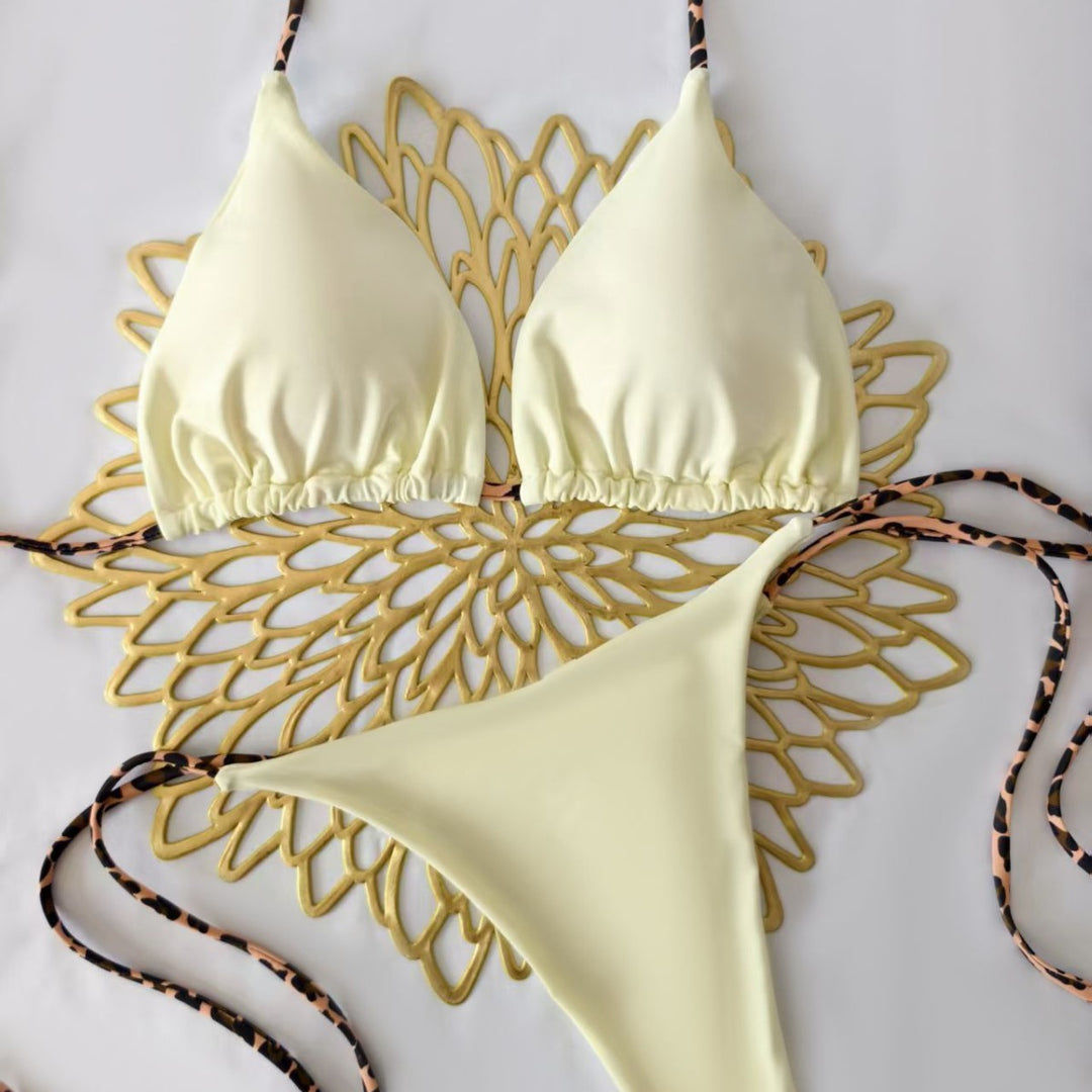Damen Triangel-Bikini mit floralem Detail Drune