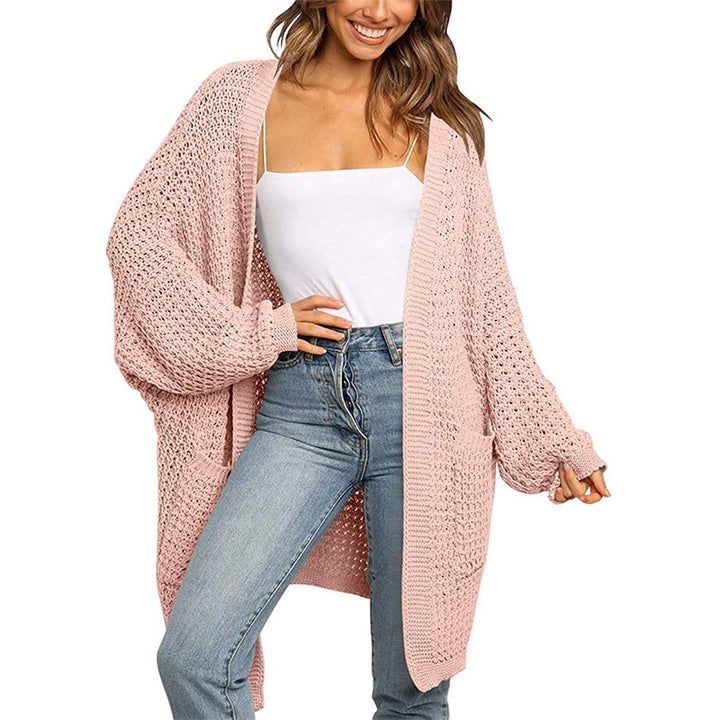Damen Grobstrick Cardigan mit offenen Fronten und praktischen Taschen Drune