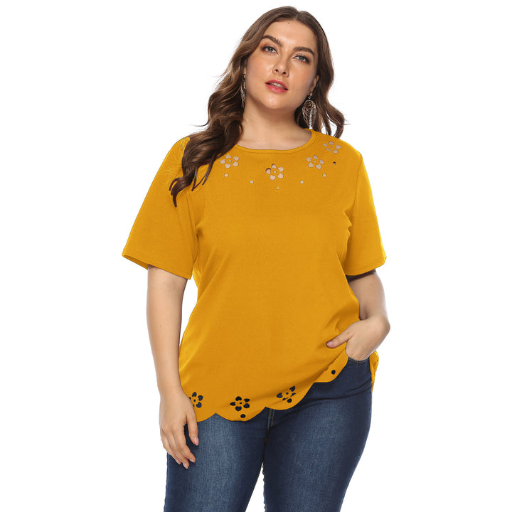 Damen elegantes Oberteil mit dekorativen Blumenstickereien Drune