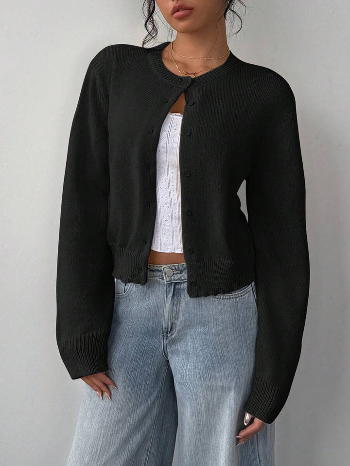 Damen Strickjacke aus softer Baumwolle mit Knopfdetails Drune