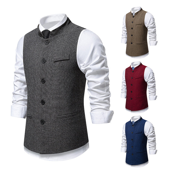 Herren elegante Weste aus strukturiertem Stoff Drune