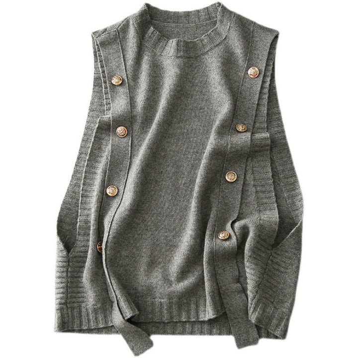 Damen Strickweste mit dekorativen Knöpfen und modischem Design Drune