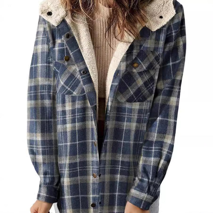Damen Flanelljacke mit Fleecefutter Drune