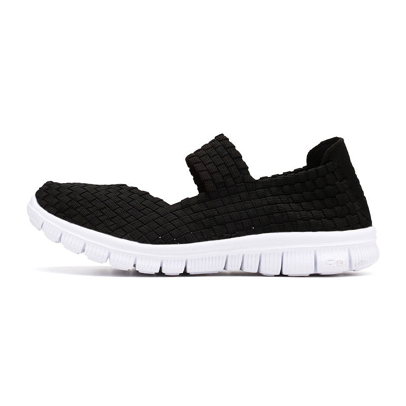 Damen nan elastischer Mary-Jane-Riemchen-Komfortschuh mit gewebtem Stretch-Obermaterial und flexibler Leichtsohle Drune