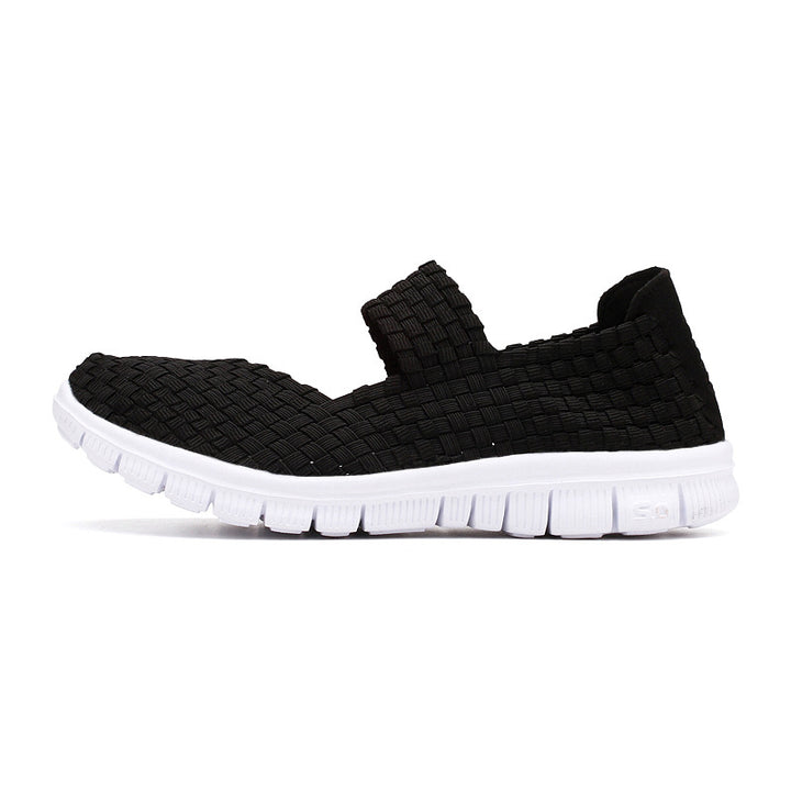 Damen nan elastischer Mary-Jane-Riemchen-Komfortschuh mit gewebtem Stretch-Obermaterial und flexibler Leichtsohle Drune