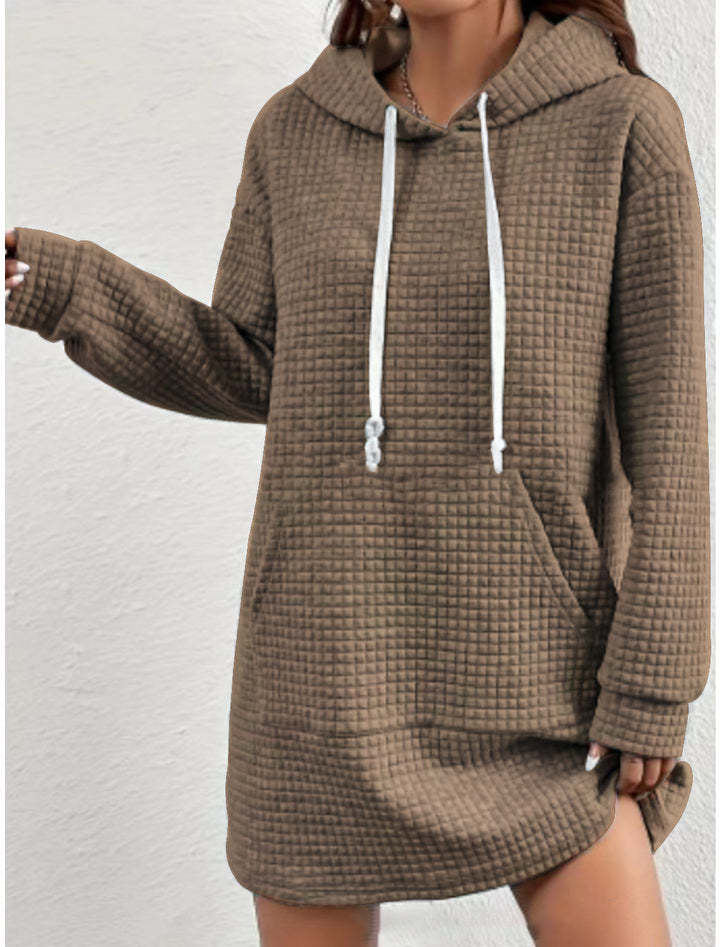 Damen Kapuzenkleid mit Übergröße und strukturierter Oberfläche Drune