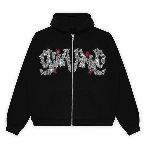 Damen Kapuzenjacke mit elegantem Glitzerdesign und durchgehendem Reißverschluss Drune