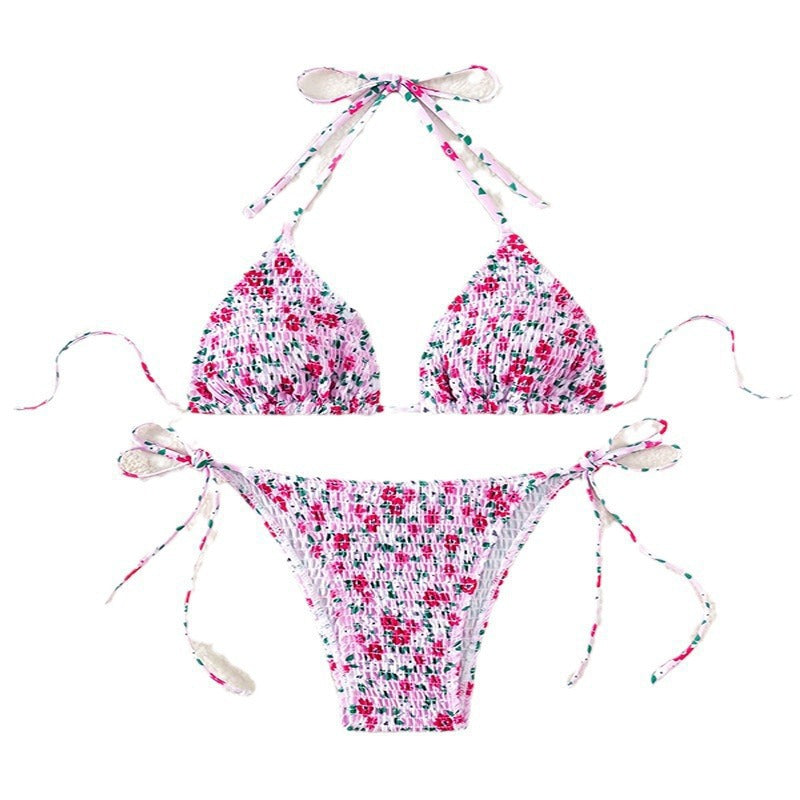 Damen Bunte Blumenmuster Bikini Drune
