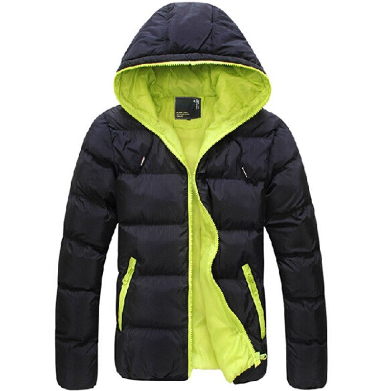 Herren nan gesteppte Kapuzen-Steppjacke mit kontrastierendem Fleecefutter und seitlichen Reißverschlusstaschen Drune