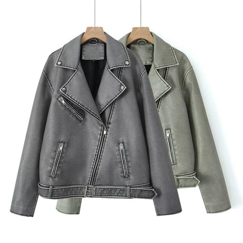 Damen Bikerjacke im Vintage-Stil Drune