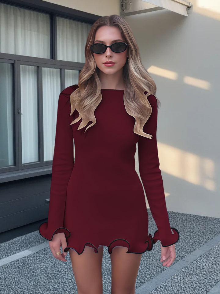 Damen Minikleid mit verspieltem Saum Drune