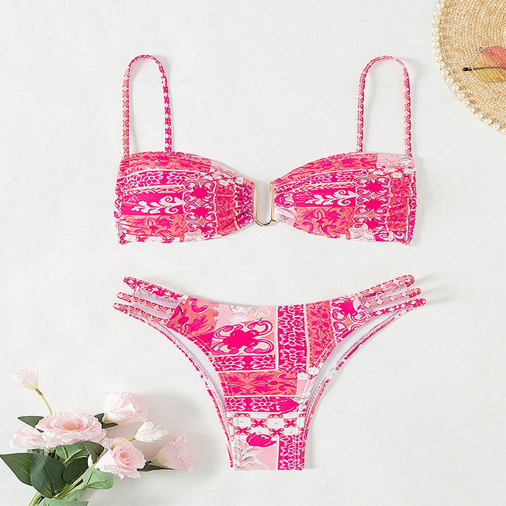 Damen Bandeau-Bikini mit eleganten Schnürdetails Drune
