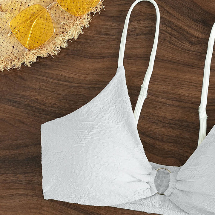 Damen Triangel-Bikini mit elegantem Knoten-Design und hohem Beinausschnitt Drune