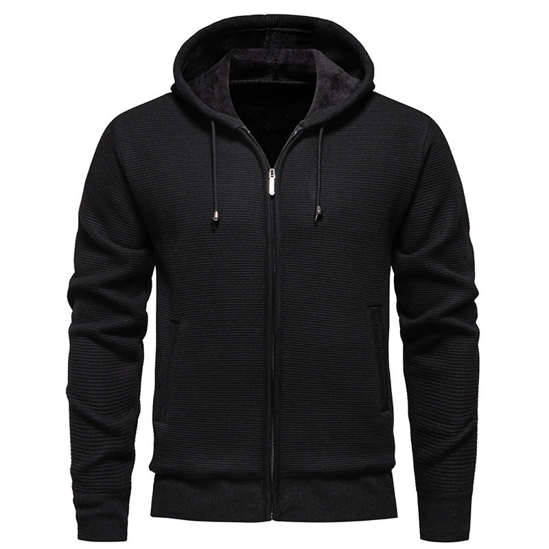 Herren sportliche Fleecejacke mit hohem Kragen und Reißverschluss Drune