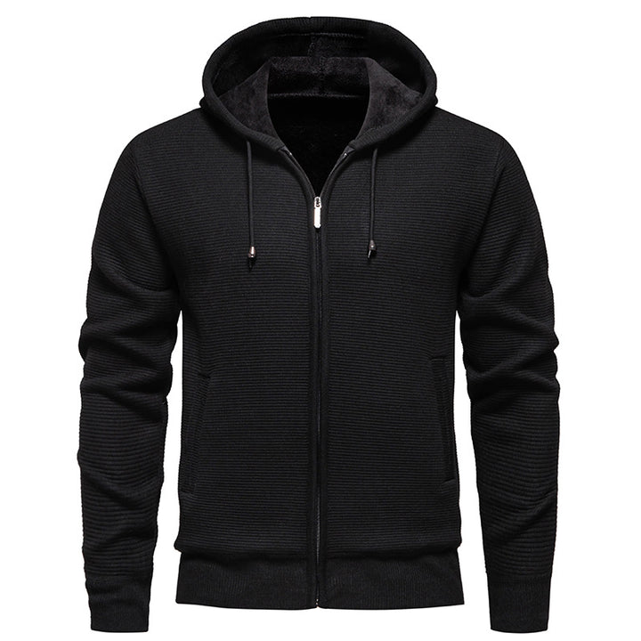 Herren sportliche Fleecejacke mit hohem Kragen und Reißverschluss Drune