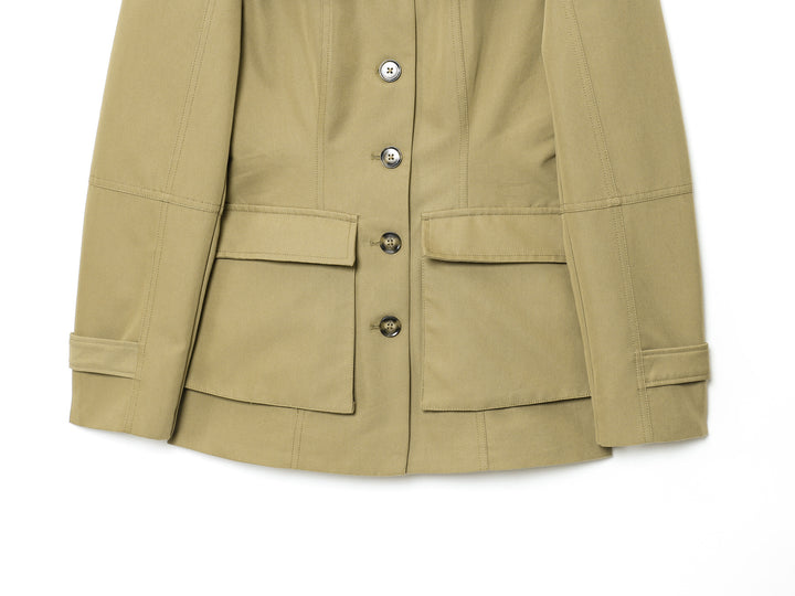Damen modische Utility-Jacke mit praktischen Taschen und betonten Schulterdetails Drune