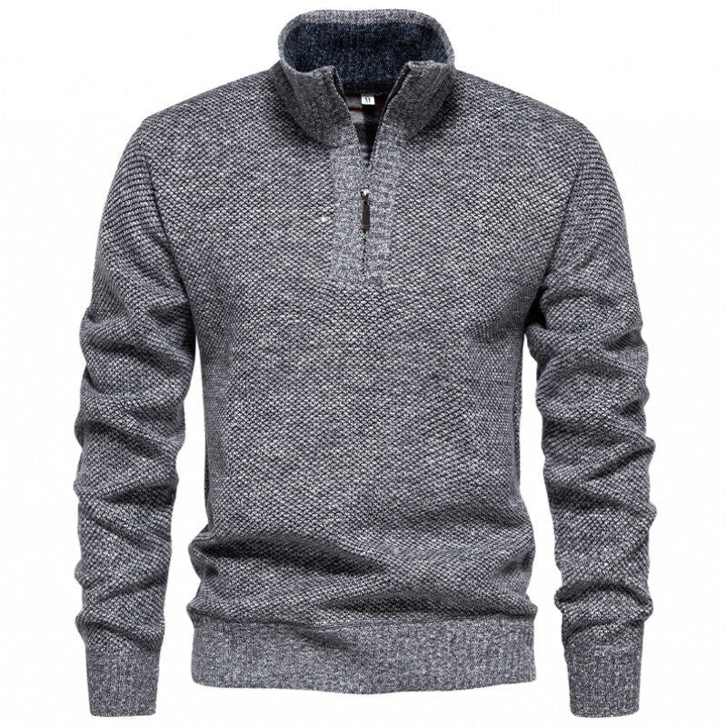 Herren Hochwertiger Pullover mit Stehkragen und Reißverschluss Drune