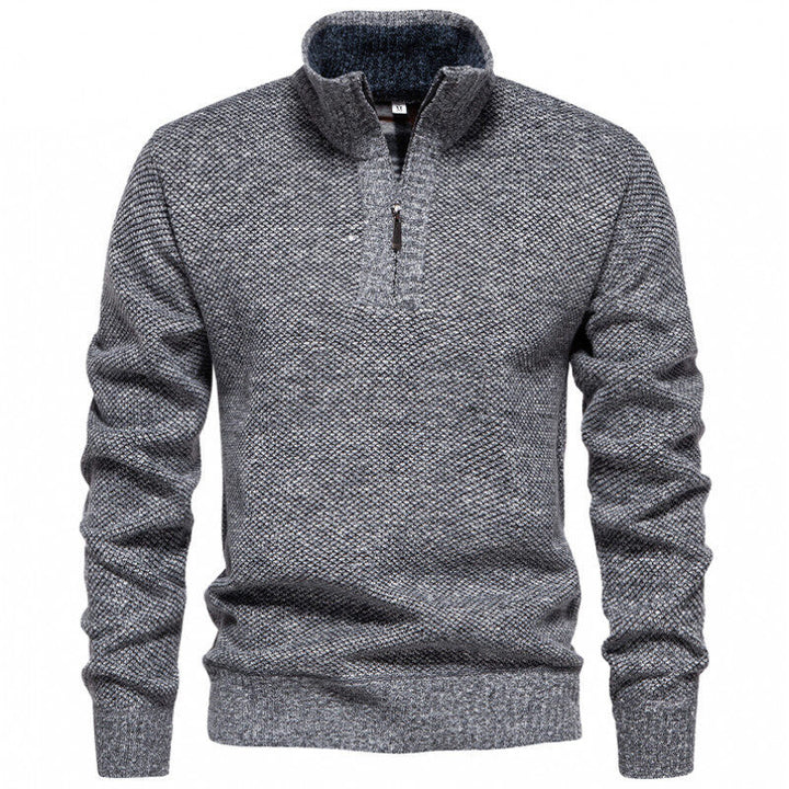 Herren Hochwertiger Pullover mit Stehkragen und Reißverschluss Drune